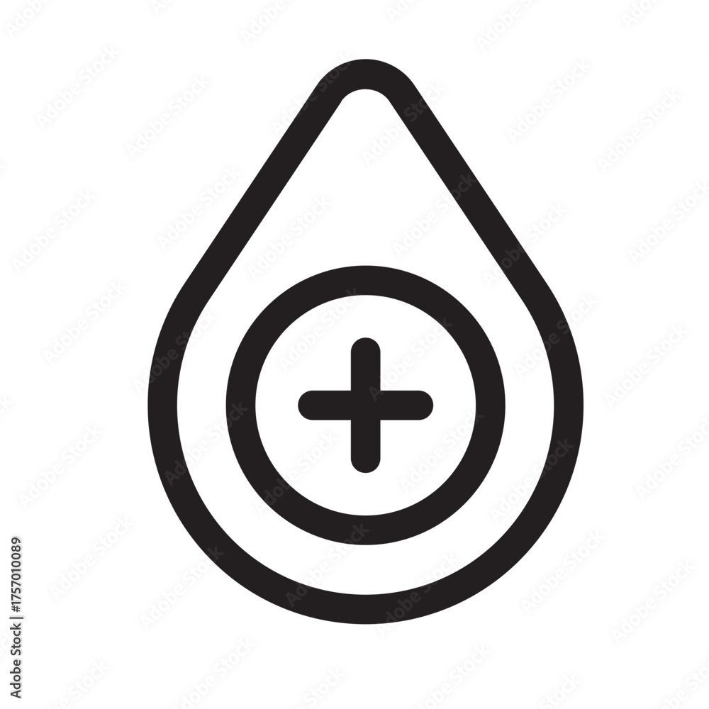 Obraz premium Blood drop with plus sign