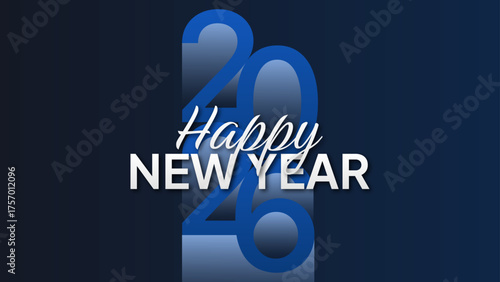 Canvas Print Typography Happy New Year 2026