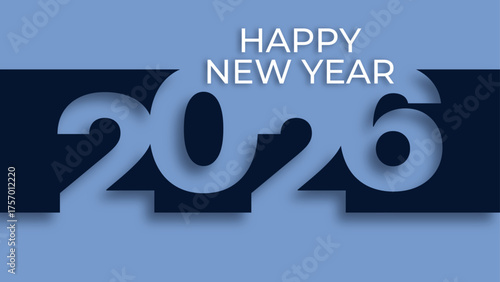 New Year 2026 with a simple and unique 3D theme design.