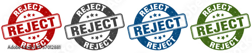 reject stamp. reject round stamp set isolated on white background