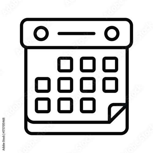 line icon of calendar representing planning and time management.
