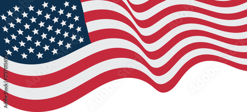 Waving american flag banner design patriotism symbolism patriotic freedom vector