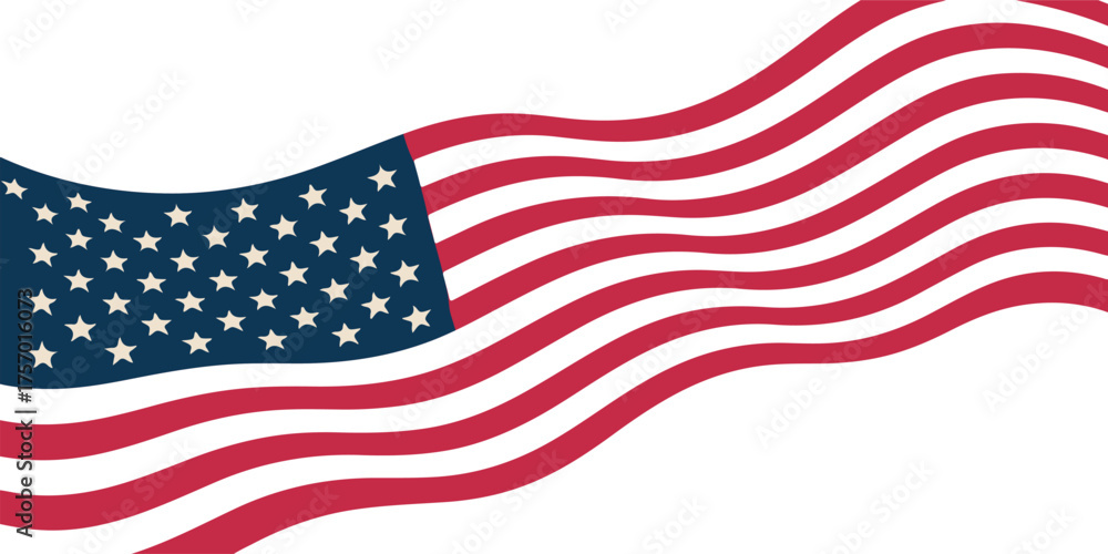 Fototapeta premium Waving american flag background design motion patriotism vector