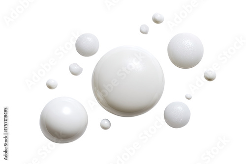 Abstract image of clustered, varied-sized, white, round shapes against a black background