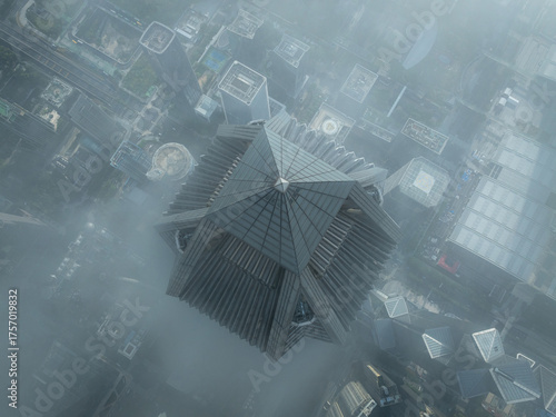 Canvas Print Shenzhen ,China - Aug 06,2022: Aerial view of landscape in Shenzhen city, China