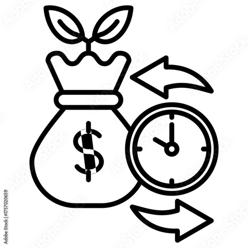 Investment Return Outline Icon