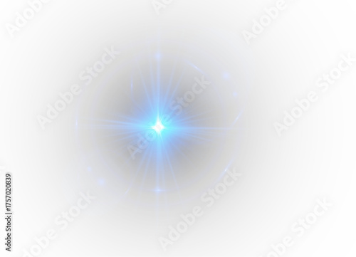 Vibrant blue sparkle PNG with radiant beams and glowing highlights. Bright flares create futuristic elegance and dynamic energy. Perfect for digital design, abstract visuals, or neon compositions.