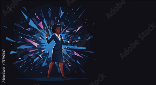 Empowered Black Woman Breaking Through Barriers A Symbol of Strength and Achievement