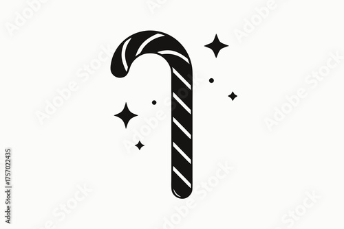 candy cane curve icon striped curved sweet design illustration