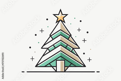 hollow star frame tree icon outline decoration shape design creative silhouette