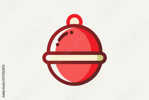 Sleigh Bell Icon Small Circular Hanging Holiday Jingle Decoration