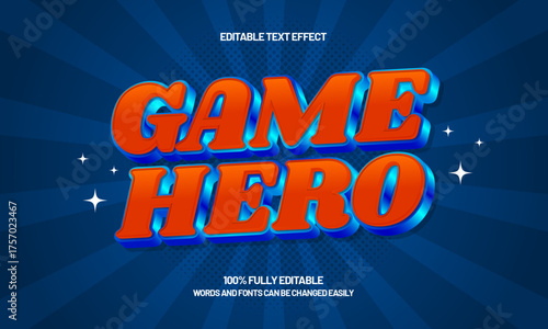 game hero editable text effect