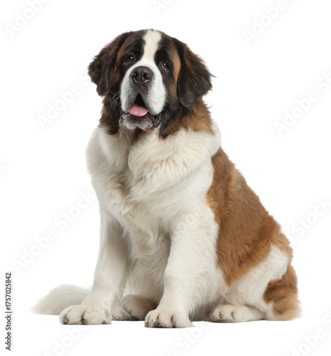 St. Bernard dog portrait pet isolated on transparent background