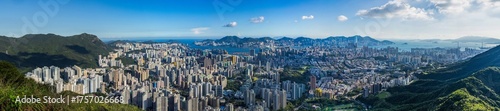 Photography September 2025 Complete full scale whole Kowloon view in foreground and whole Hong Kong Island on background