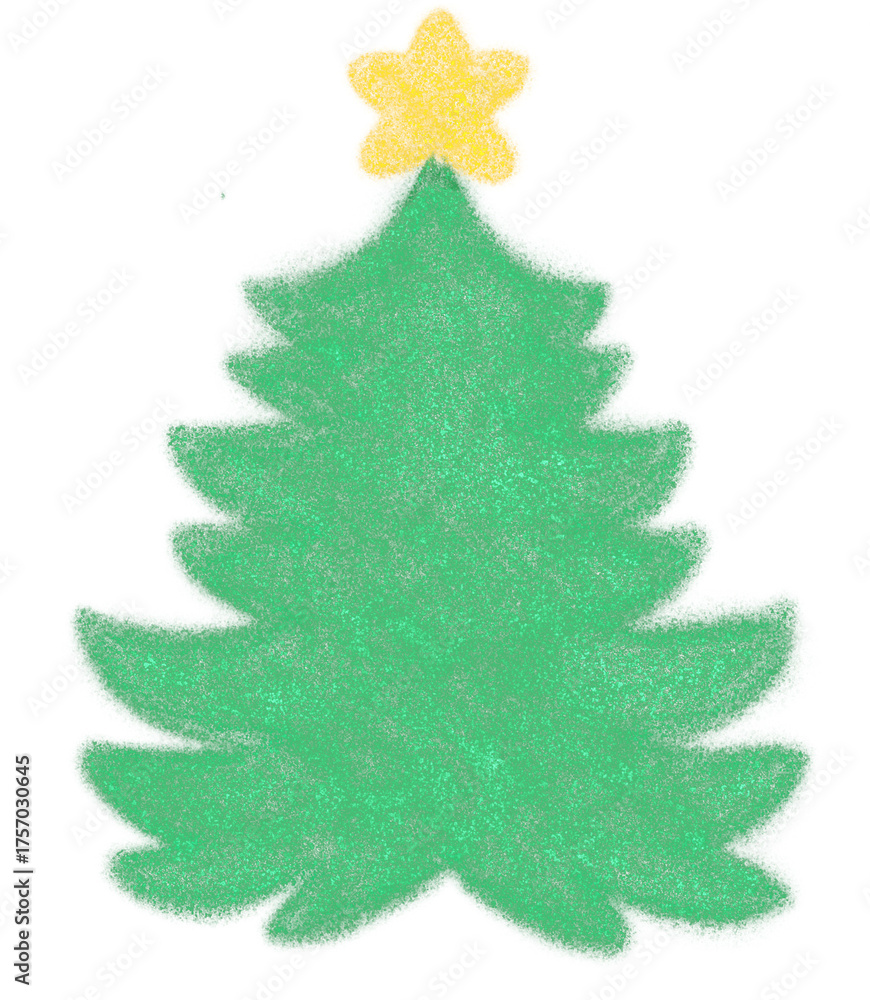 Obraz premium Christmas Tree PNG Clipart | Glowing Neon Holiday Tree Illustration | Cute New Year Decoration Art
