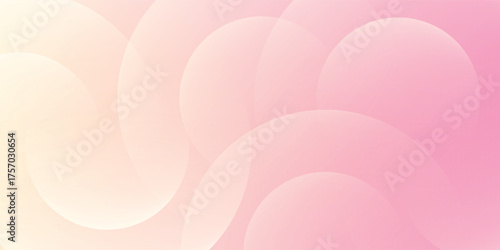 Minimalist banner background, pastel colorful, pink and yellow gradations. Circle effect style geometric, abstract background.