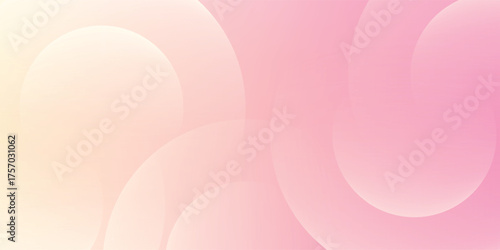 Minimalist banner background, pastel colorful, pink and yellow gradations. Circle effect style geometric, abstract background.