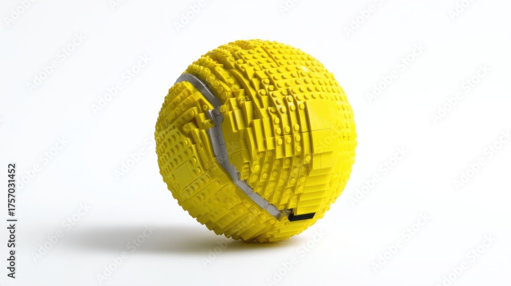 Fototapeta premium Yellow tennis ball sculpture showcasing intricate design and creativity in modern art