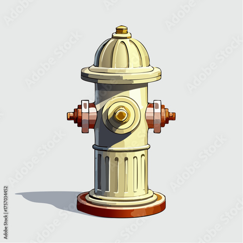 Isolated fire hydrant illustration beige and red design on white background