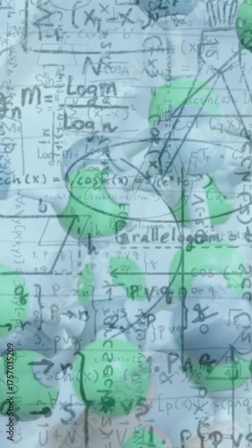 Wallpaper Mural Animation of mathematical equations over caucasian woman with models in classroom Torontodigital.ca