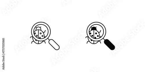 Bug set icon with white background vector stock illustration