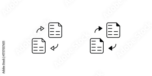File Transfer set icon with white background vector stock illustration