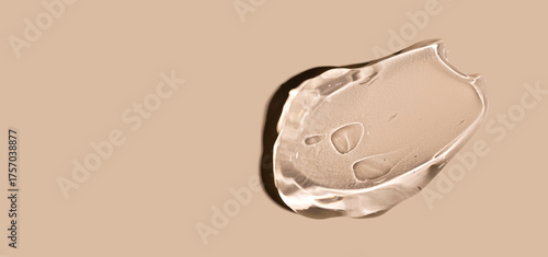 texture gel serum on beige background