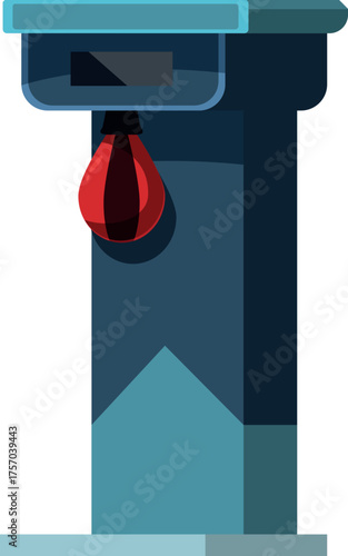 Punching bag arcade machine measuring strength, testing power and speed with hanging speed bag