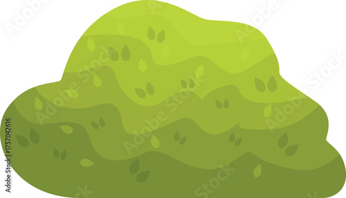 Lush green bush growing in rounded shape with small leaves, creating a natural and vibrant landscape element