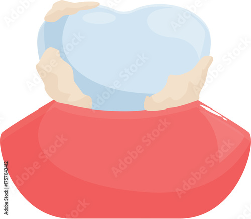 Tooth affected by gingivitis and covered with plaque, emphasizing the importance of dental hygiene