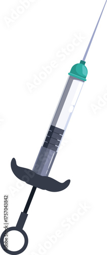 Cartoon syringe raising awareness for men's health issues during movember