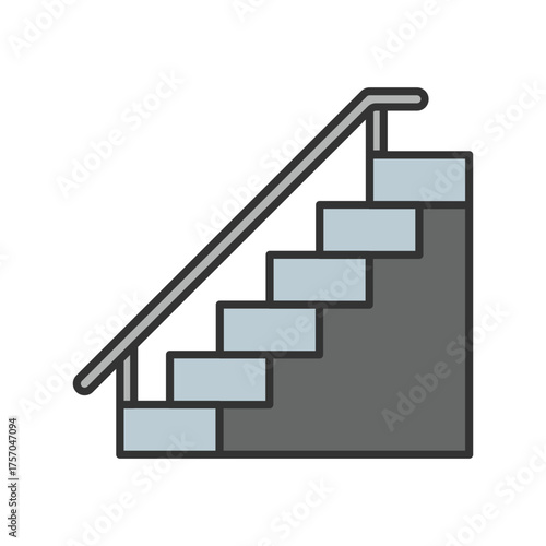 Stairs icon with white background vector stock illustration
