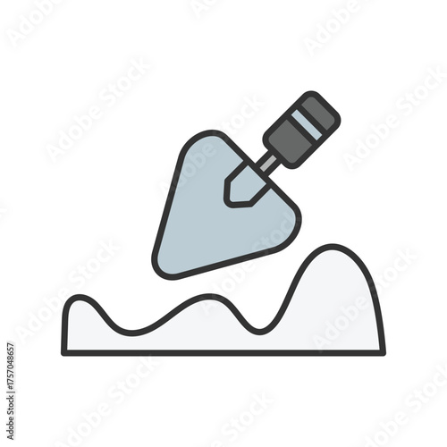 Trowel icon with white background vector stock illustration