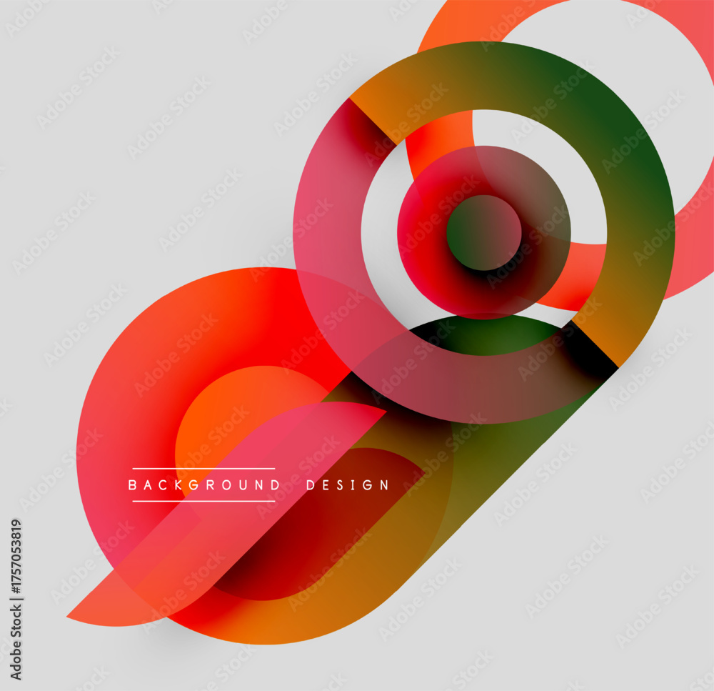 Obraz premium Abstract colorful overlapping circles create dynamic visual composition. Modern design element for backgrounds, presentations.