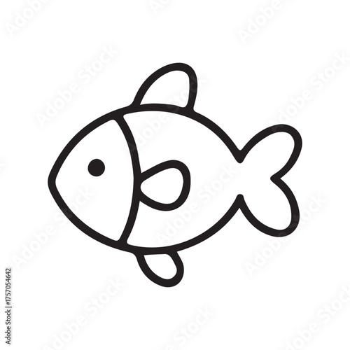 Cute Fish Line Art Simple Sea Animal Outline Vector Design