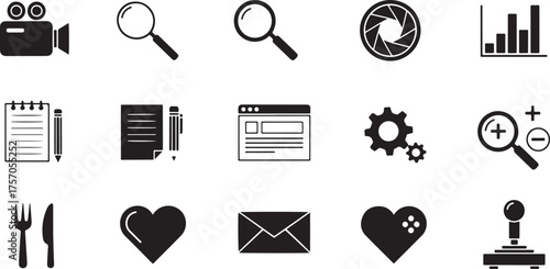 Collection of Business and Technology Icons camera