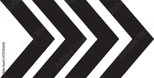 Four Parallel Black Arrows Pointing Right direction