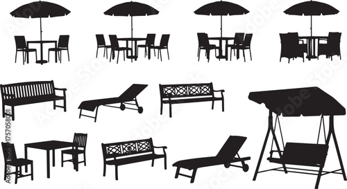 Silhouette Icons of Outdoor Furniture and Seating collection