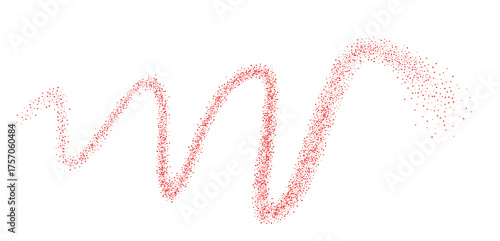Red powder gradients chili peppers fly stroke shapes set. Grainy texture paprika splash wavy long elements. Red masala dotwork seed forms. Vector gritty wavy spicy lines. Grunge food figures.