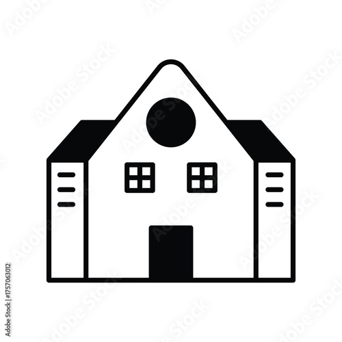 House  icon with white background vector stock illustration
