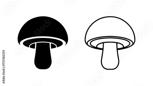 Mushroom icons with transparent background