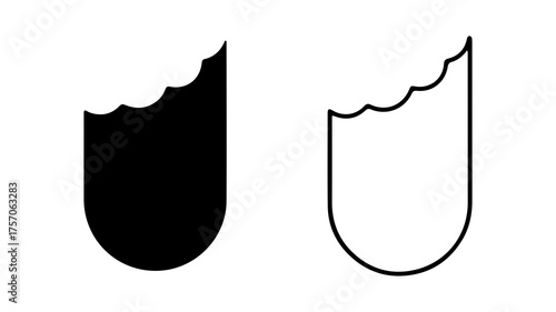 Bitten cookie with transparent background