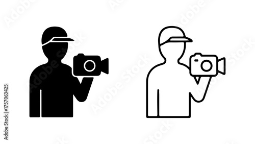 Cameraman icon with transparent background
