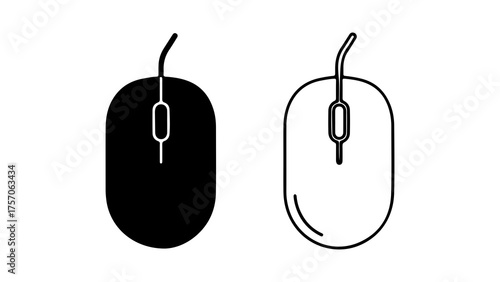 Computer mouse outline with transparent background