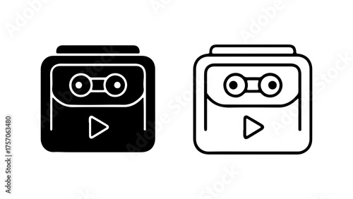 Cassette tape icon with transparent background