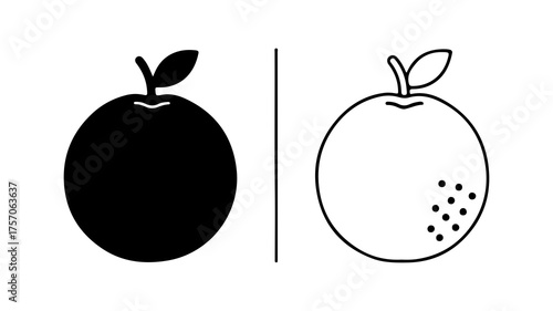 Orange fruit icon with transparent background