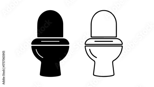 Toilet icon set with transparent background
