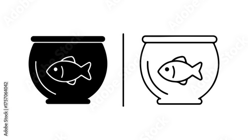 Fishbowl with fish with transparent background