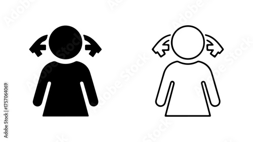 Person covering ears with transparent background