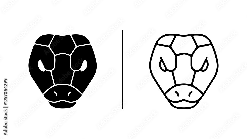 Obraz premium Snake head outline with transparent background